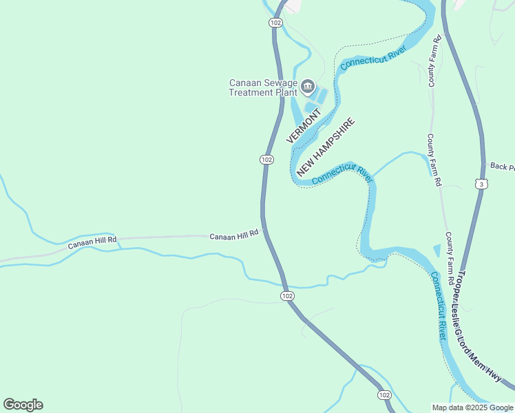 map of restaurants, bars, coffee shops, grocery stores, and more near 5857 Vermont 102 in Canaan