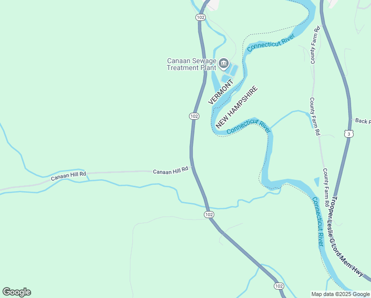 map of restaurants, bars, coffee shops, grocery stores, and more near 5857 Vermont 102 in Canaan