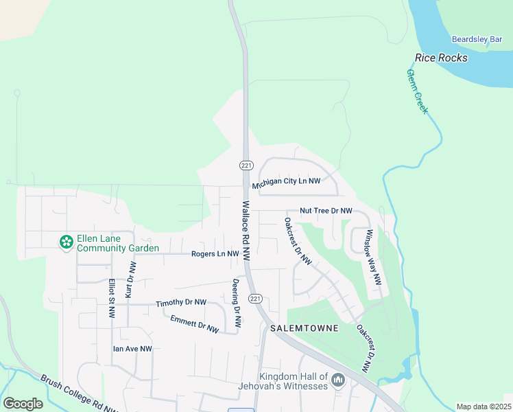 map of restaurants, bars, coffee shops, grocery stores, and more near 3381 Lake Vanessa Circle Northwest in Salem