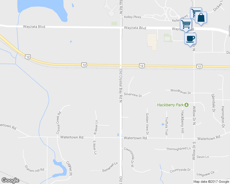 map of restaurants, bars, coffee shops, grocery stores, and more near 245 Old Crystal Bay Road North in Long Lake