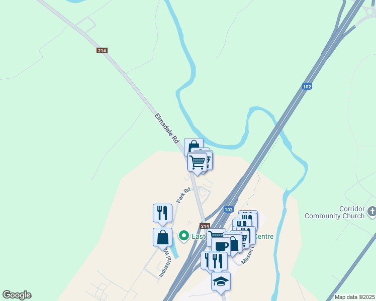 map of restaurants, bars, coffee shops, grocery stores, and more near in Elmsdale