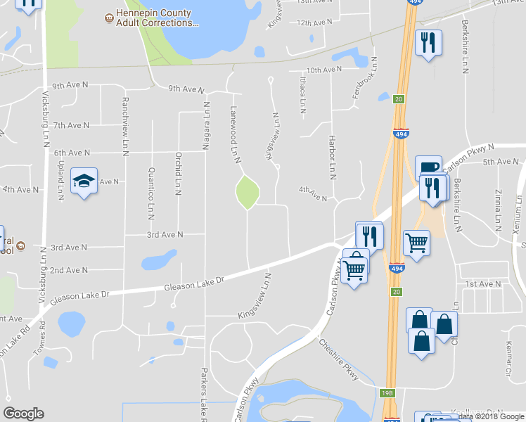 map of restaurants, bars, coffee shops, grocery stores, and more near 14815 4th Avenue North in Minneapolis