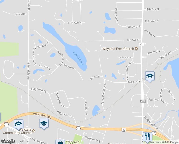 map of restaurants, bars, coffee shops, grocery stores, and more near 18200 3rd Avenue North in Minneapolis