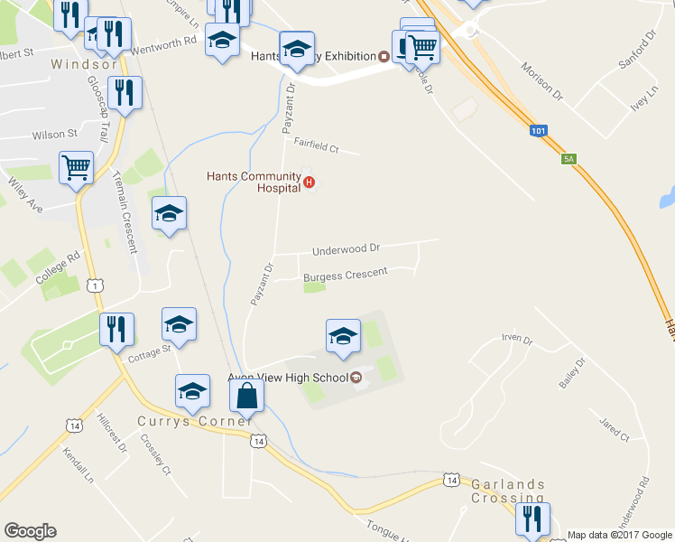 map of restaurants, bars, coffee shops, grocery stores, and more near 43 Burgess Crescent in Currys Corner