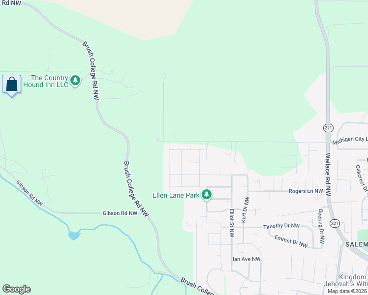 map of restaurants, bars, coffee shops, grocery stores, and more near 2907 Witch Hazel Lane Northwest in Salem
