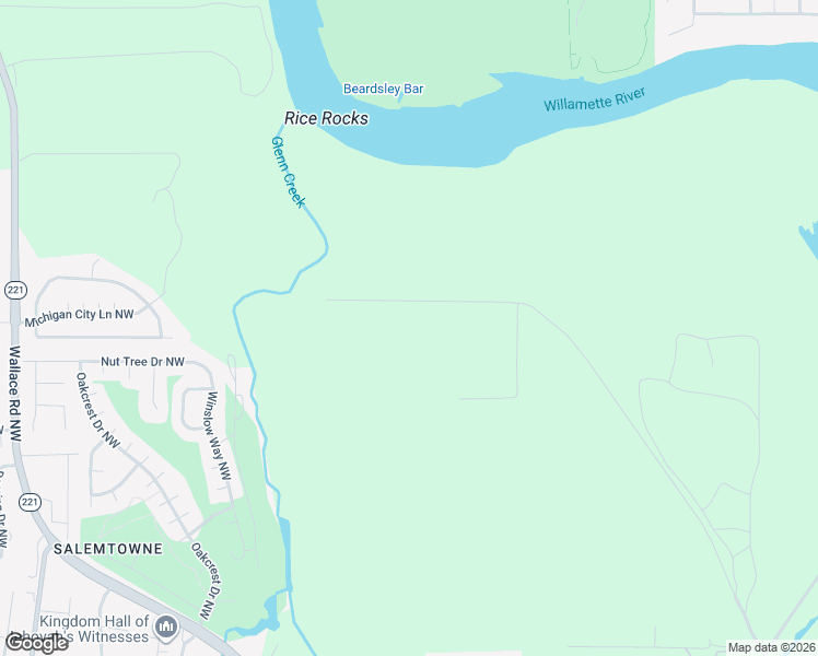 map of restaurants, bars, coffee shops, grocery stores, and more near 3372 River Bend Rd NW in Salem