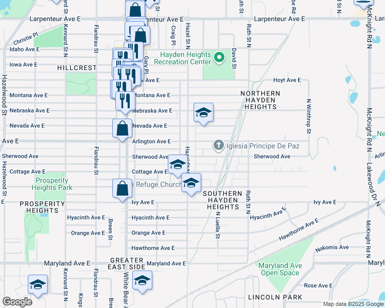 map of restaurants, bars, coffee shops, grocery stores, and more near 1914 Sherwood Avenue in Saint Paul
