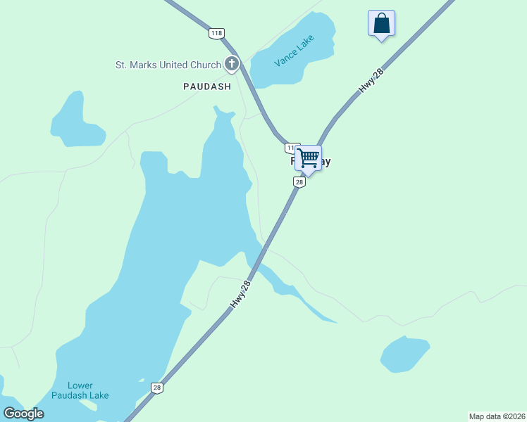 map of restaurants, bars, coffee shops, grocery stores, and more near 27768 Ontario 28 in Harcourt