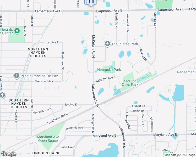 map of restaurants, bars, coffee shops, grocery stores, and more near 2262 Arlington Avenue East in Maplewood