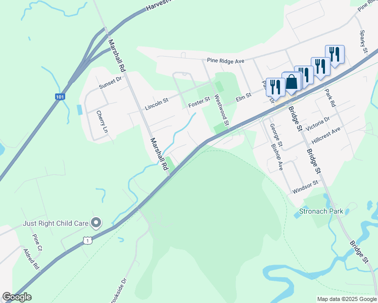 map of restaurants, bars, coffee shops, grocery stores, and more near 397 Main Street in Kingston