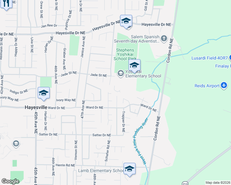 map of restaurants, bars, coffee shops, grocery stores, and more near 4474 Fuhrer Street Northeast in Salem