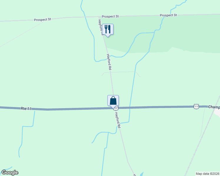map of restaurants, bars, coffee shops, grocery stores, and more near 795 Hayford Road in Champlain