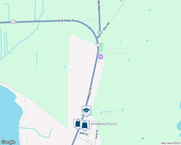 map of restaurants, bars, coffee shops, grocery stores, and more near 63 North Main Street in Alburgh