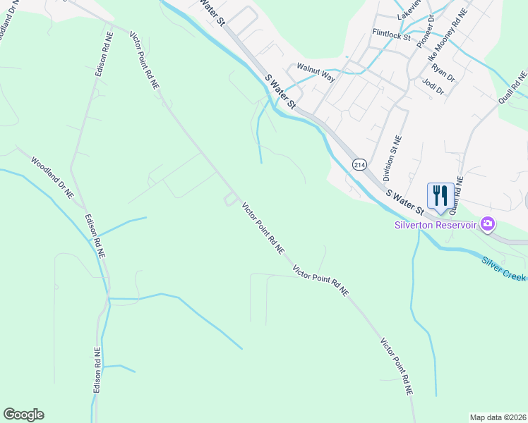 map of restaurants, bars, coffee shops, grocery stores, and more near 4079 Victor Point Road Northeast in Silverton