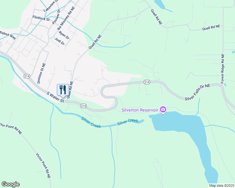 map of restaurants, bars, coffee shops, grocery stores, and more near 15125 Silver Lake Drive Northeast in Silverton