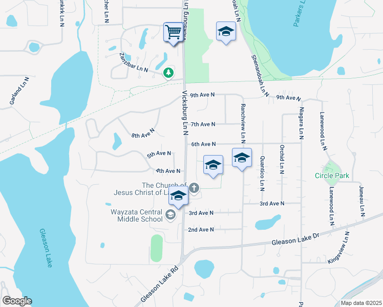map of restaurants, bars, coffee shops, grocery stores, and more near 460 Weston Lane North in Plymouth