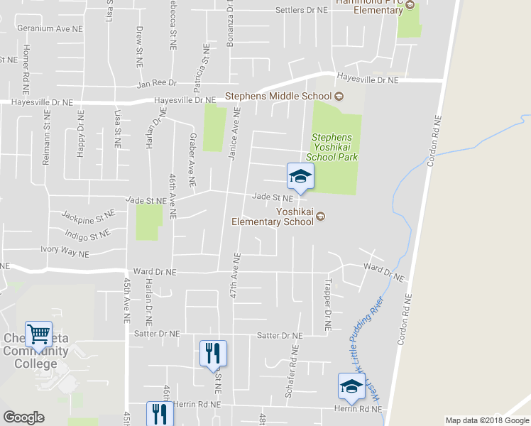 map of restaurants, bars, coffee shops, grocery stores, and more near 4500 Ruby Court Northeast in Salem