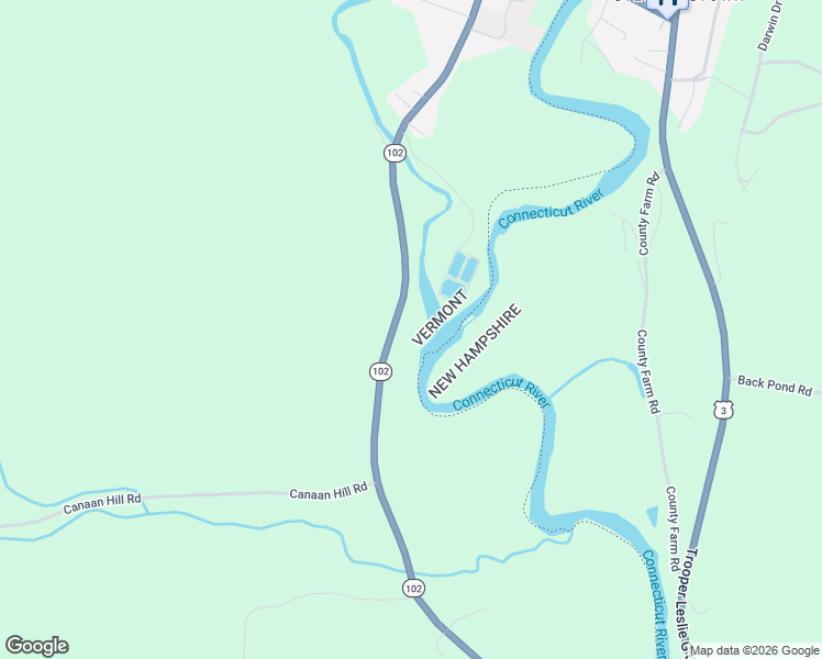 map of restaurants, bars, coffee shops, grocery stores, and more near 6066 Vermont 102 in Canaan