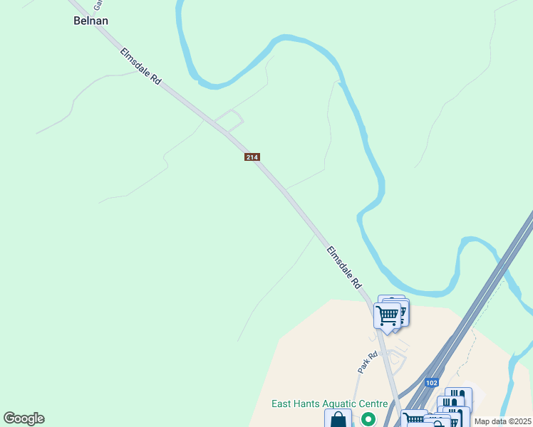 map of restaurants, bars, coffee shops, grocery stores, and more near Highway 214 in East Hants