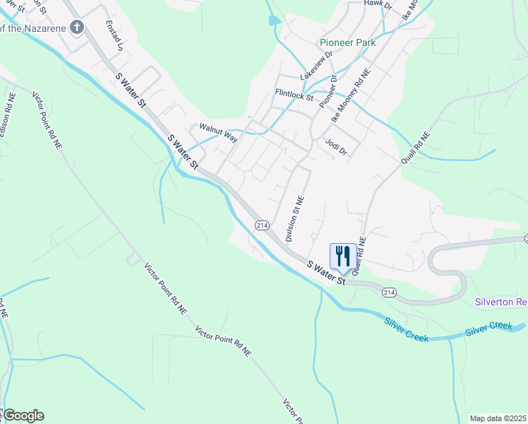 map of restaurants, bars, coffee shops, grocery stores, and more near 1335 South Water Street in Silverton