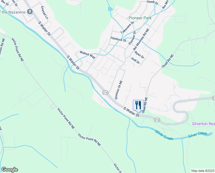 map of restaurants, bars, coffee shops, grocery stores, and more near 1335 South Water Street in Silverton