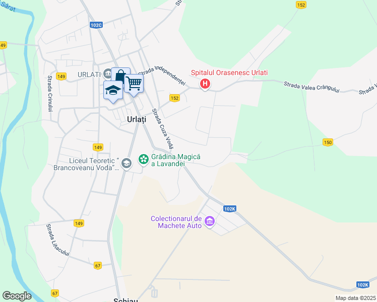 map of restaurants, bars, coffee shops, grocery stores, and more near 1 Strada Mihai Viteazu in Urlați