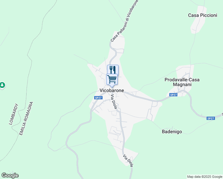 map of restaurants, bars, coffee shops, grocery stores, and more near in Vicobarone