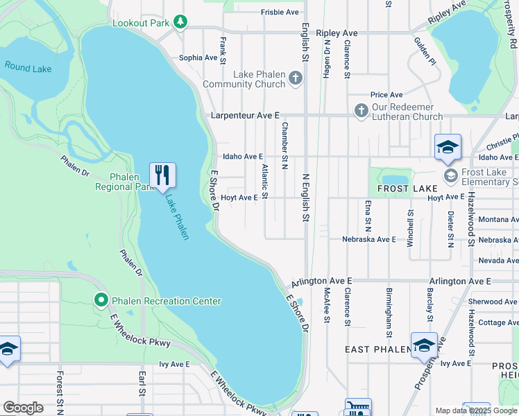 map of restaurants, bars, coffee shops, grocery stores, and more near 1546 Atlantic Street in Saint Paul