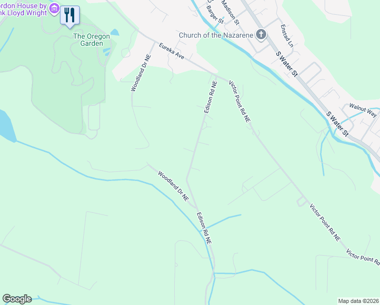 map of restaurants, bars, coffee shops, grocery stores, and more near 4265 Edison Road Northeast in Silverton