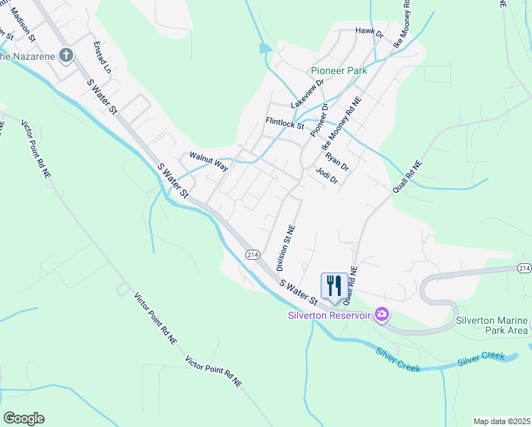map of restaurants, bars, coffee shops, grocery stores, and more near 225 Pioneer Drive in Silverton