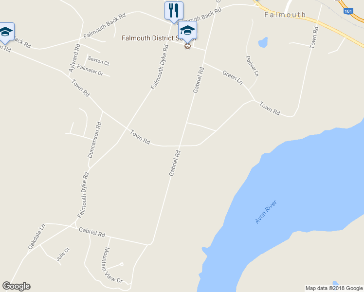 map of restaurants, bars, coffee shops, grocery stores, and more near 303 Town Road in Falmouth