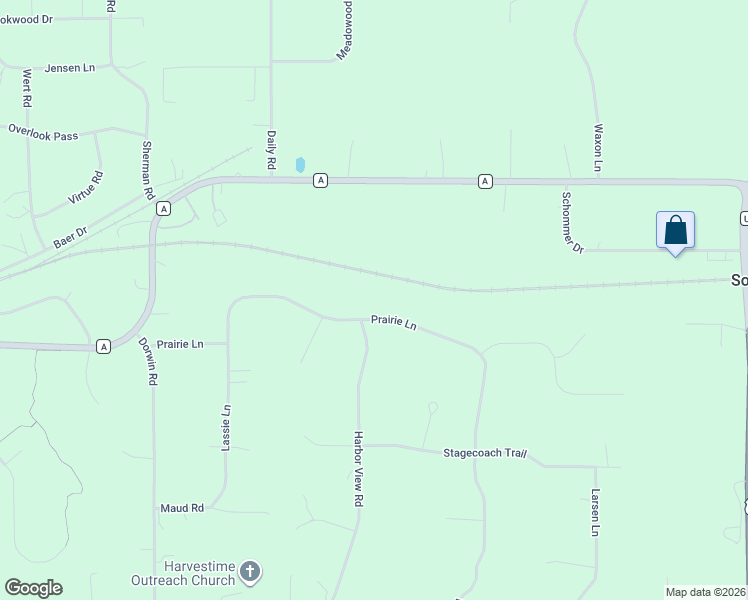 map of restaurants, bars, coffee shops, grocery stores, and more near 502B Prairie Lane in Hudson