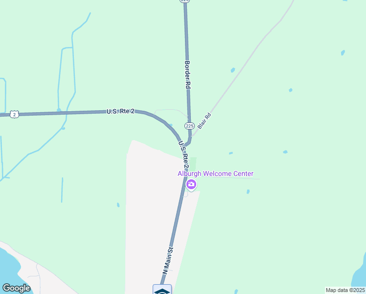 map of restaurants, bars, coffee shops, grocery stores, and more near U.S. 2 & Border Road in Alburgh