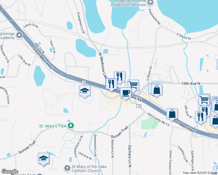 map of restaurants, bars, coffee shops, grocery stores, and more near in Plymouth