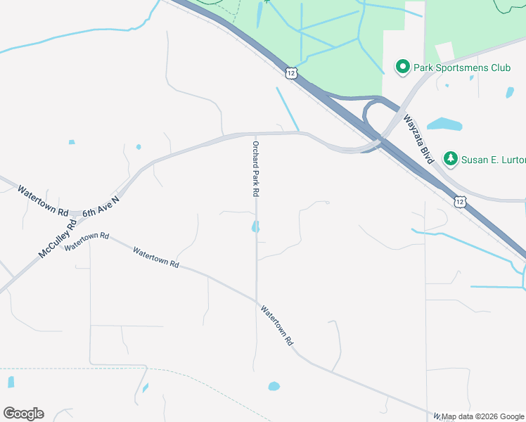 map of restaurants, bars, coffee shops, grocery stores, and more near 580 Orchard Park Road in Long Lake