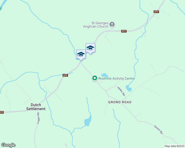 map of restaurants, bars, coffee shops, grocery stores, and more near 53 Grono Road in Dutch Settlement