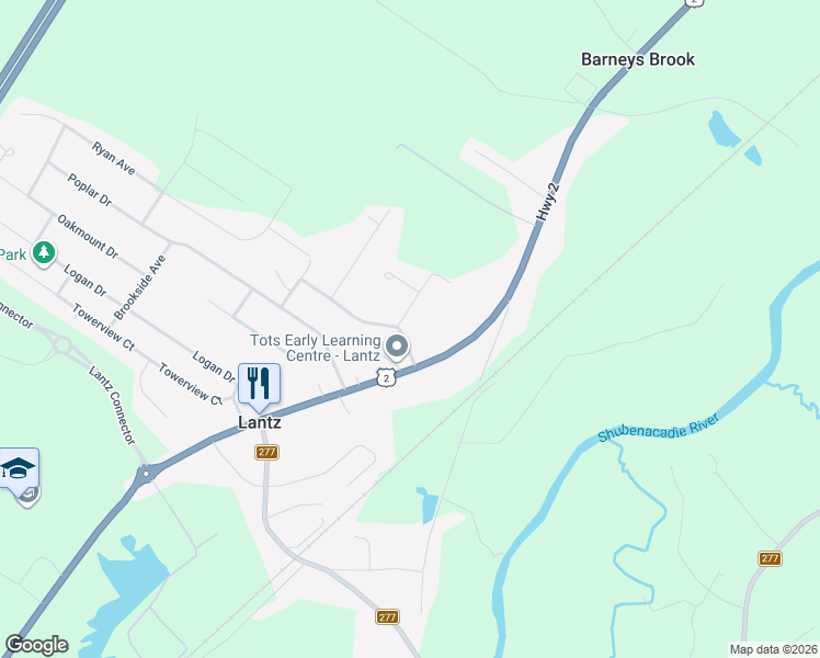 map of restaurants, bars, coffee shops, grocery stores, and more near 8 Frederick Allen Drive in Lantz