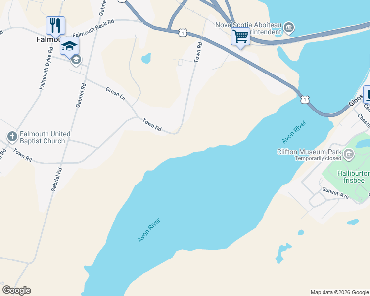 map of restaurants, bars, coffee shops, grocery stores, and more near 131 Town Road in Falmouth