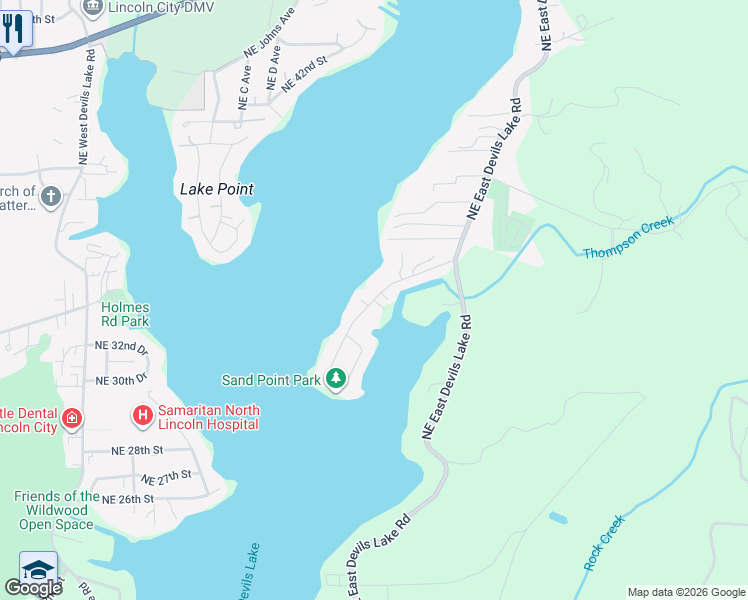 map of restaurants, bars, coffee shops, grocery stores, and more near Northeast Loop Drive in Neotsu