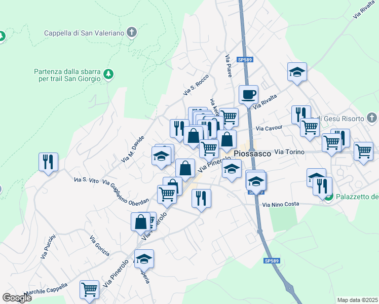 map of restaurants, bars, coffee shops, grocery stores, and more near 1 Via Gaudenzio Ferrari in Piossasco