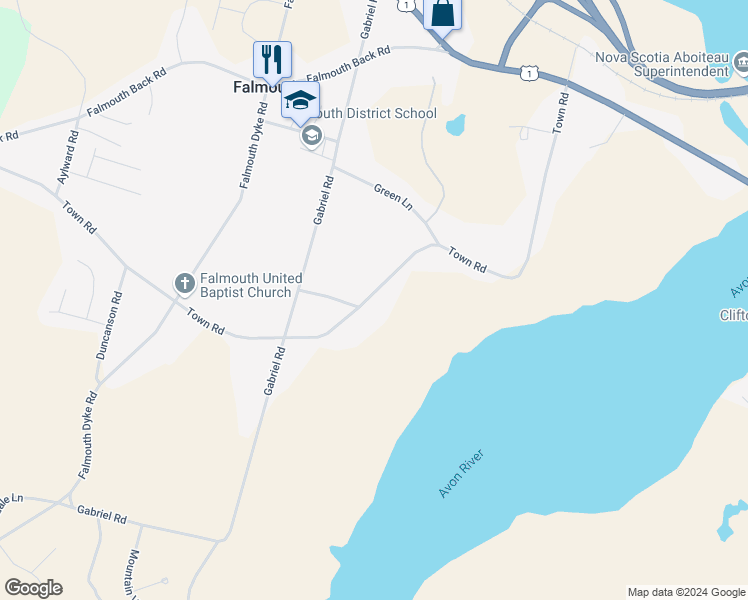 map of restaurants, bars, coffee shops, grocery stores, and more near 251 Town Road in Falmouth