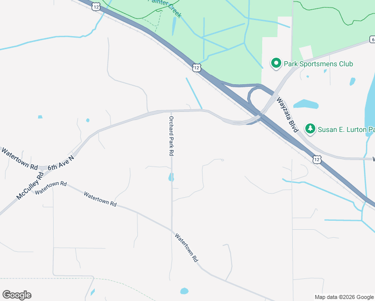 map of restaurants, bars, coffee shops, grocery stores, and more near 580 Orchard Park Road in Long Lake