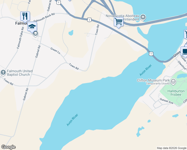 map of restaurants, bars, coffee shops, grocery stores, and more near 131 Town Road in Falmouth