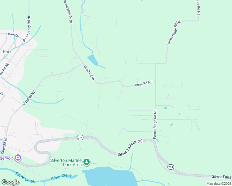 map of restaurants, bars, coffee shops, grocery stores, and more near 15646 Quall Road Northeast in Silverton