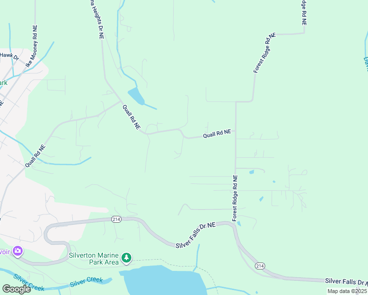 map of restaurants, bars, coffee shops, grocery stores, and more near 15686 Quall Road Northeast in Silverton
