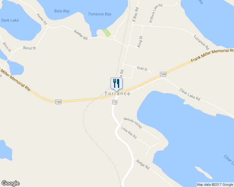 map of restaurants, bars, coffee shops, grocery stores, and more near in Muskoka Lakes