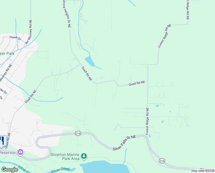 map of restaurants, bars, coffee shops, grocery stores, and more near 15646 Quall Road Northeast in Silverton