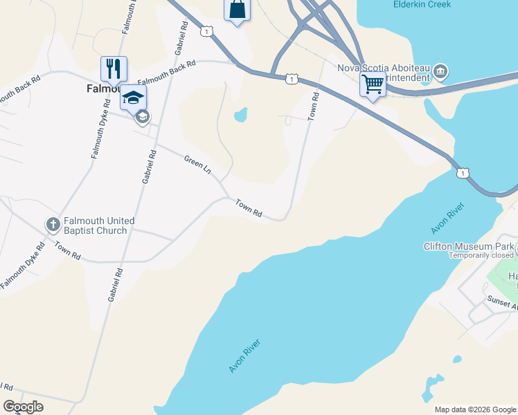 map of restaurants, bars, coffee shops, grocery stores, and more near 158 Town Road in Falmouth