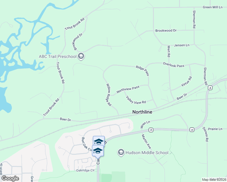 map of restaurants, bars, coffee shops, grocery stores, and more near 893 Willow Ridge Road in Hudson