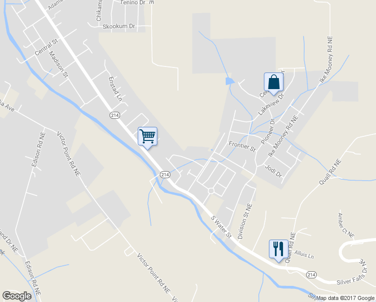 map of restaurants, bars, coffee shops, grocery stores, and more near 355 Walnut Way in Silverton